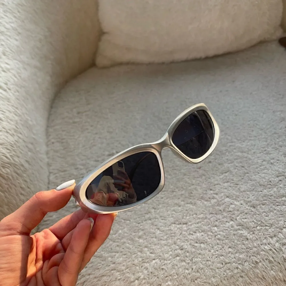 Silver trendy sunglasses
